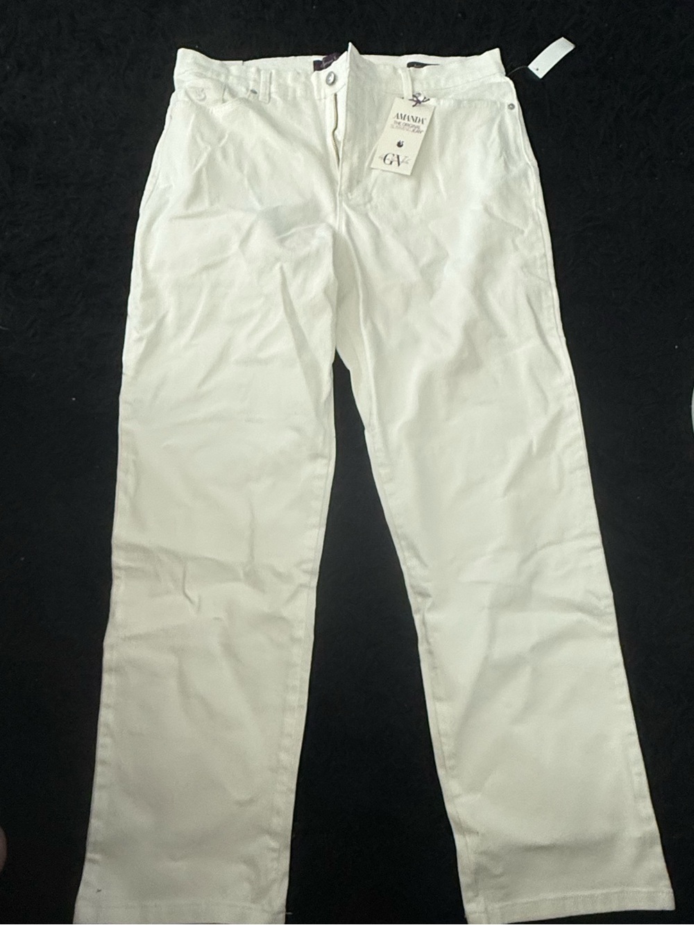 Gloria Vanderbilt Women's White Straight-Leg Jeans